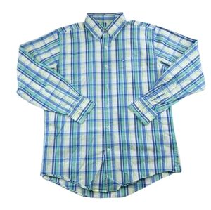 Izod Men's Performance Comfort Large Plaid Button-Down Long Sleeve XL